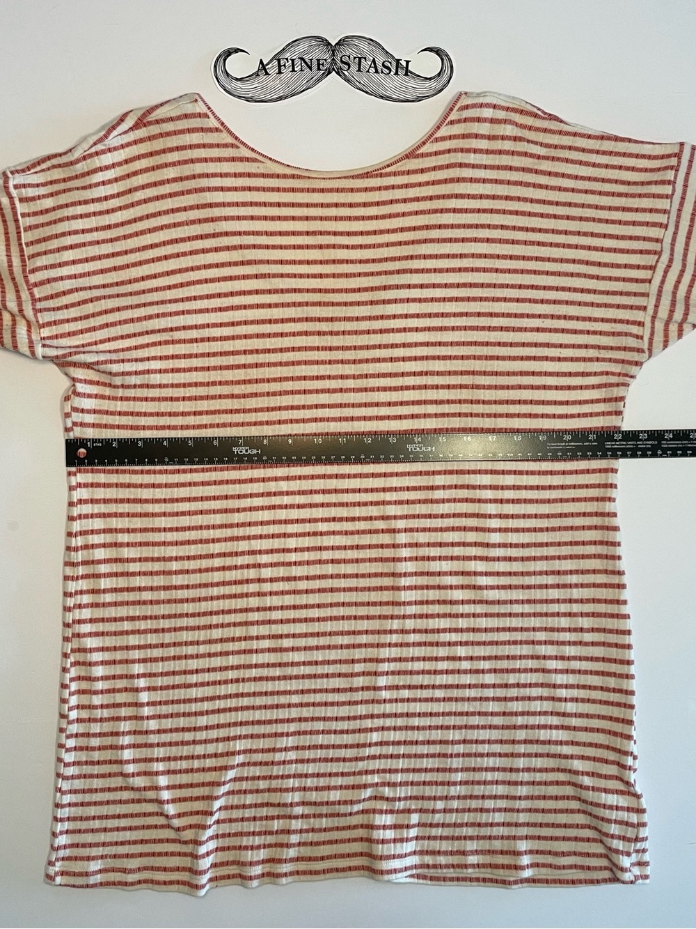 Zara Women Basic Striped Low Back Dress Large Red Cream Plunge Open Back Tunic